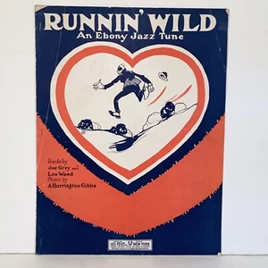 Antique 1922 Runnin' Wild Sheet Music An Ebony Jazz Tune - Picture 1 of 11