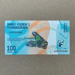 Froschnotiz. Madagaskar, Banknote. Tierwährung. Papiergeld Erinnerungsstücke. - Bild 1 von 2