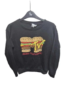 Felpa girocollo MUSIC TV GRANDE LOGO MTV maglione pullover, taglia: XS - Foto 1 di 10