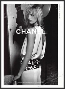 Chanel Karolina Kurkova 2000s Print Advertisement 2002 Dress Black White Party - Picture 1 of 1
