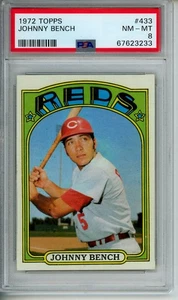 Johnny Bench 1972 Topps #433 Cincinnati Reds PSA 8 - Picture 1 of 2