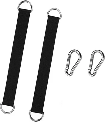 2 PCS Tree Swing Straps Hanging Kit, Fitness Pull Up Black  - Image 1 of 4