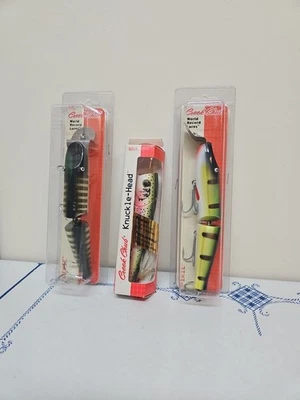 LOTE DE (3) 2 PIKIE SEÑUELOS CREEK CHUB. 3000. Y señuelo de cabeza de 1 nudillo. TOTALMENTE NUEVO Foto 1 de 4