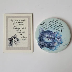 Imanes de nevera para gatos (2) citas Love Mother Kitty oso de peluche Sangray  - Imagen 1 de 8