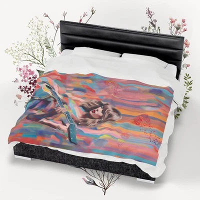 Taylor Showgirl Music Blanket Plush Velveteen Guitar Eras Throw Girls Home Decor - Image 1 of 4