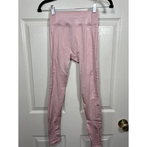GymShark Leggings Energy Seamless Laser Cut High Rise Pastel Pink Women's XS - Picture 1 of 6