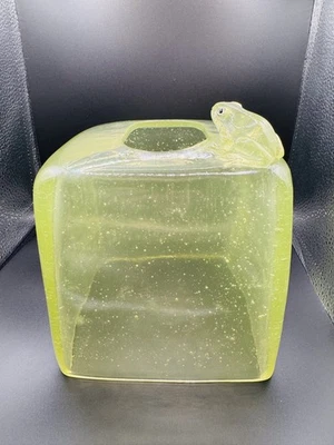 Caja de pañuelos de rana árbol Lucite de colección soporte de cubierta verde MCM Bullicante Kitsch-y Foto 1 de 4