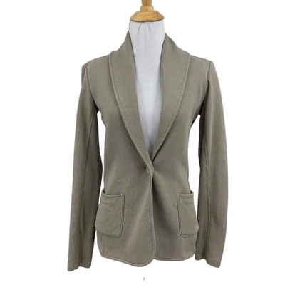 Blazer James Perse Mujer 2 Taupe Estándar Tejido Un Botón Algodón Chal Cuello Foto 1 de 4