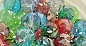 Lote de 100 cuentas de vidrio facetado suministros para hacer joyas de 12 mm cuentas de cristal sueltas - Imagen 1 de 3
