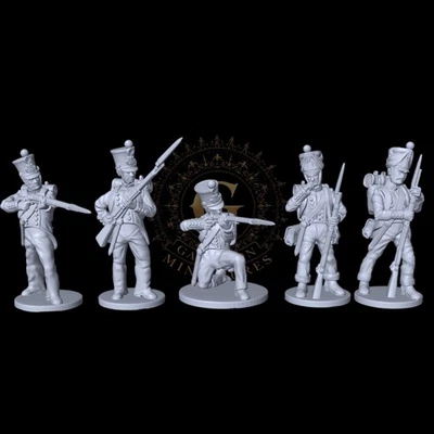 GARRISON MINIATURES Napoleonic French Infantry X5 28mm 1/56 Peninsula Waterloo Wargame Collectors