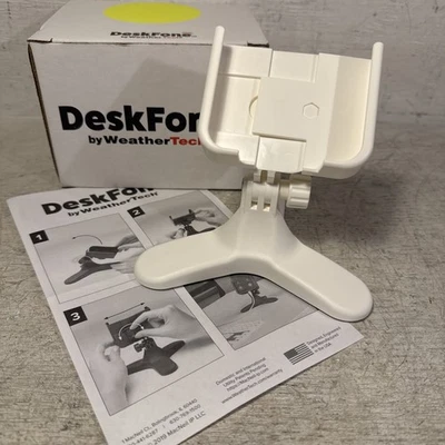 WeatherTech DeskFone Adjustable Flat Surface Cell Phone Holder White Adjustable - Image 1 of 4