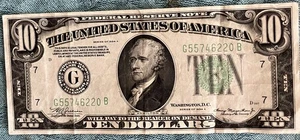 1934 A Chicago, IL $10 Federal Reserve Note Bill Ten Dollar - Picture 1 of 2
