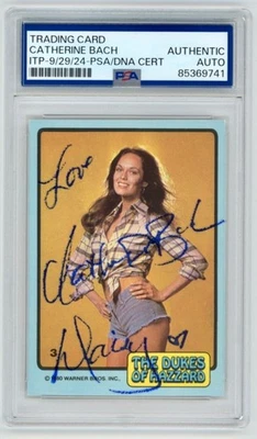 CATHERINE BACH "DAISY Signed 1981 Donruss Dukes of Hazzard Card #3 PSA AUTO 9741 - Image 1 of 2