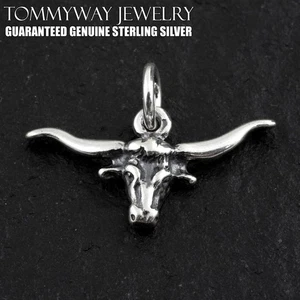 Genuine 925 Sterling Silver 3D Longhorn Steer Cow Texas UT Charm Pendant - Picture 1 of 7