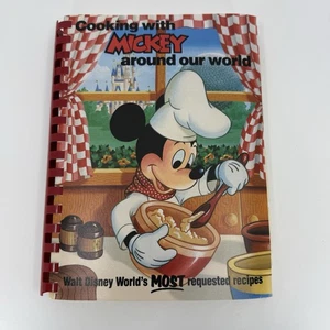 Vintage 1987 Kochen mit Mickey um unsere Welt Walt Disney Kochbuch Erstausgabe - Bild 1 von 5