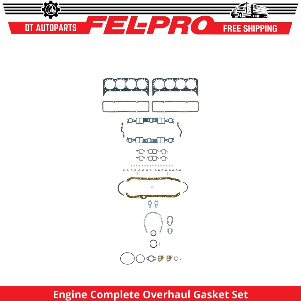 For 1981-1985 Chevrolet K20 5.7L V8 Engine Complete Overhaul Gasket Set Fel-Pro - Image 1 of 1