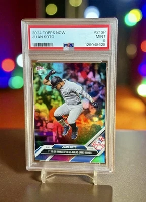 Juan Soto Rainbow Foil SP Photo Variation  2024 TOPPS NOW PSA 9 POP 4 - Image 1 of 2