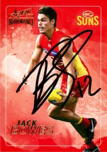 Signed 2020 Gold Coast Suns AFL Select Dominance Card - Jack Bowes - Picture 1 of 3