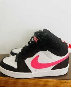Nike Court Borough 2 Mid Sunset Pulse Cd7782 005 Size 5y Black Pink White - Picture 1 of 8
