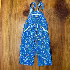 Vintage Oshkosh Overalls 3T Cotton Corduroy Vestback Sailboat Drawstring JJ27 - Picture 1 of 6