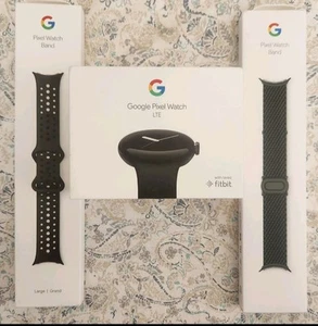 GOOGLE PIXEL WATCH LTE MATOWY CZARNY Z FITBIT PLUS 2 NOWE OPASKI GOOGLE PIXEL - Zdjęcie 1 z 2