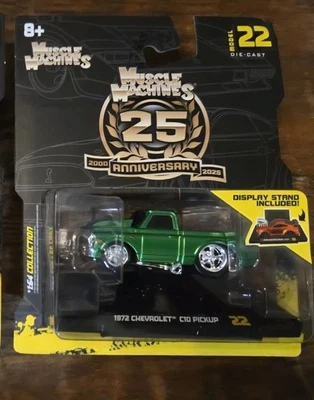 🔥Muscle Machines 25th Anniversary 1972 Chevrolet C10 Pickup #22 Green - Image 1 of 3