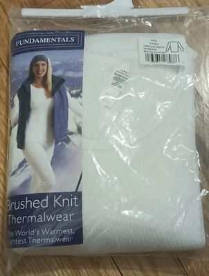 Ladies Brushed Knit Thermal wear Top  White Size Large Warm Winter Layering  - Image 1 of 2