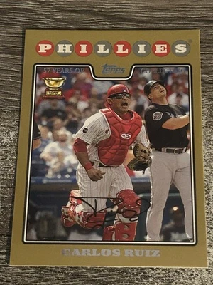 Carlos Ruiz 2008 Topps ORO #281 (0157/2008) CASI NUEVO-COMO NUEVO Phillies SP Rookie Cup Foto 1 de 2