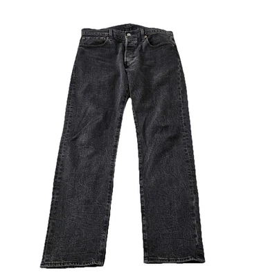 Jeans Levi's 501 ST Para Hombres 34 x 32 Negro Denim Pierna Recta Encogible para Ajustar Grande E Foto 1 de 4