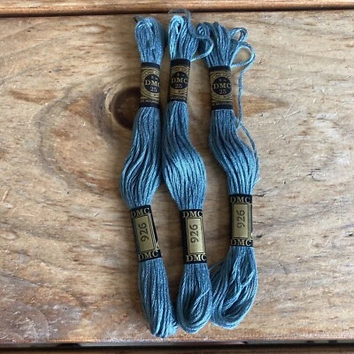 DMC Floss #926 - Medium Gray Green 3 Skeins  (#25 8.7yds 6-Stranded 100% Cotton) - Image 1 of 3