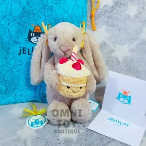 Jellycat Bashful Beige Bunny Birthday Cake NEW FREE CARD AUTHENTIC US Seller - Picture 1 of 11
