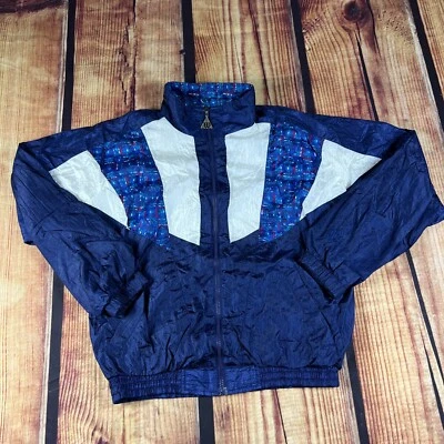 Wilson Windbreaker Mens Small Blue White Vintage 90s Tennis Lined Track Jacket - Image 1 of 4