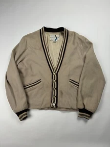 Vintage Brent Sportsman gefütterte Strickjacke Wolle Knopf Pullover Gr. 44 distressed Vintage - Bild 1 von 9