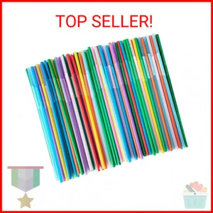 300 Pcs Flexible Colorful Disposable Plastic Bendable Drinking Bendable Straws, - Picture 1 of 2