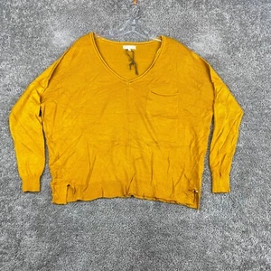 Cotton On Knit Sweater Women's Size Small Mustard Long Sleeve V-Neck Acrylic - Imagen 1 de 8