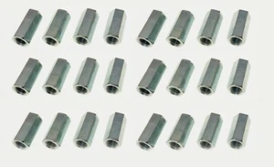24 Stück 3/8-24 x 1-1/8" lang Feingewinde Sechskant Überwurfmutter mit Zinkplatte - Bild 1 von 1