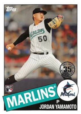 2020 Topps 1985 #85-58 Jordan Yamamoto RC Rookie Card Miami Marlins 💥⚾💥 - Image 1 of 3