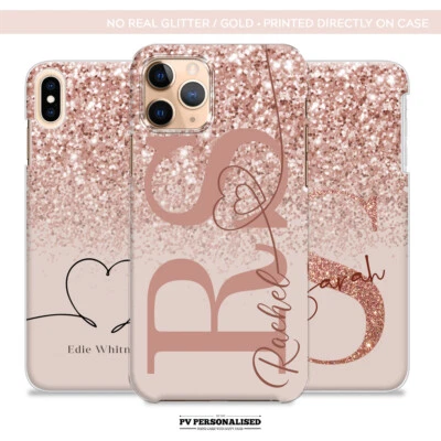 Personalised Phone Case Cover Name Initials Hard For Apple iPhone 7 8 Plus Xr 11 - Image 1 of 4