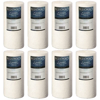 BLUONICS Sediment Water Filters 8 pieces 4.5" x 10" Replacement Cartridges - Image 1 of 3