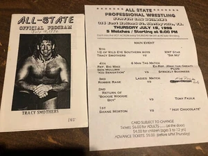 Rare Vintage 90s ALL STATE WRESTLING TRACY SMOTHERS Tennessee Event Program Wwf - Picture 1 of 7
