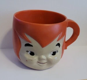 FLINTSTONES Vintage PEBBLES Plastic VITAMIN Advertising PROMO Drink Cup Mug 1968 - Picture 1 of 6