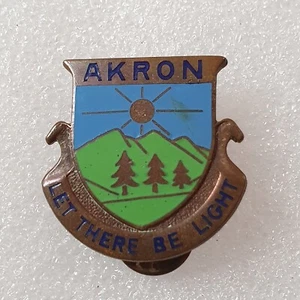 AKRON University Pin ROTC Crest NS Meyer Clutch Back Badge 50er Jahre - Bild 1 von 3