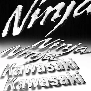 2x 5.75" 3D ABS Emblem Decal Logo+Letter Sticker+6.25" for Ninja ZXR ZZR Chrome - Picture 1 of 3