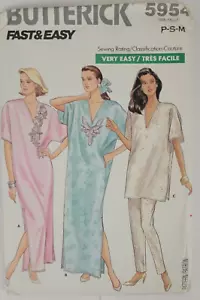 Butterick 5954 Sewing Pattern Womens Caftan Top Pants Size XS S M Uncut - Picture 1 of 4