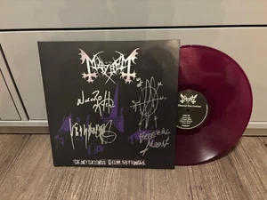 MAYHEM SIGNED AUTOGRAPHED De Mysteriis Dom Sathanas LP VINYL PURPLE RARE X3 - Picture 1 of 5