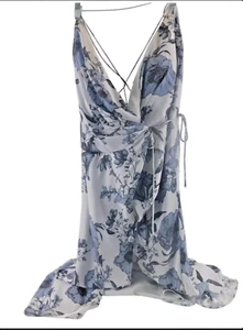 Fame And Partners Beckham Floral Ruffle Maxi Dress Pink Size 4 $249 MSRP - Picture 1 of 14