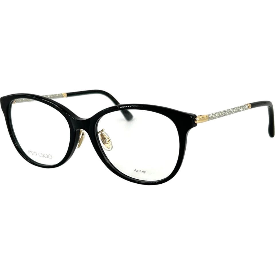 Marco de gafas de plástico para mujer Jimmy Choo JC323/G 807 negro 53-17 almohadillas para nariz ajustables Foto 1 de 4