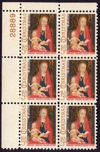 Scott #1321 Madonna (Memling) Plate Block of 6 Stamps - MNH - Picture 1 of 2