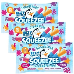 Eezy Freezzy Squeezee Ice Pops 30 Pack Sugar Free Fruit Freeze Lollies - Picture 1 of 10