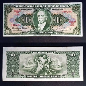 Billet, Brésil, 10 Cruzeiros, 1962, Undated (1962), KM:177a,SPL - Picture 1 of 3